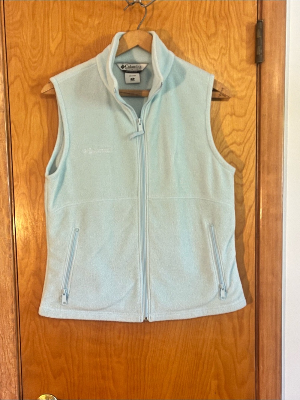 Columbia Fleece Vest Women's Size M Light Blue Full Zip Benton Springs